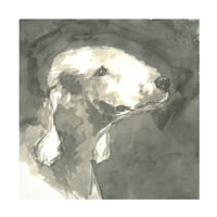 Nagyon modern kutya 'Szepia Modern Dog I' Canvas Art