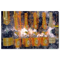 Wynwood Studio italok és szeszes italok fali vászon nyomatok „Galaktikus Cristal 'Champagne - arany, narancs