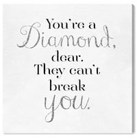 Wynwood Studio tipográfia és idézi a fali művészet vászon nyomatokat, a „You Are A Diamond” szerelmi idézetek és mondások - fekete,