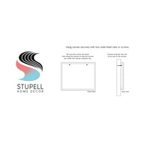 Stupell Industries Csíkos tengerparti tengerparti esernyők festménygaléria csomagolt vászon nyomtatott fali művészet, Design