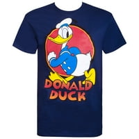 Donald Duck Men's Navy Blue Retro póló-Small