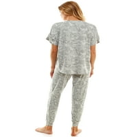 Jaclyn női túlméretezett alvás póló és kocogók szett, S-XL méretű