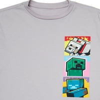 Minecraft Boys hosszú ujjú és rövid ujjú pólókészlet, 2 darab, méret 4-18