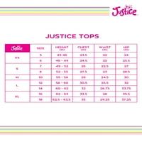 Justice Girls flitter zseb póló, Méretek 4- & Plus