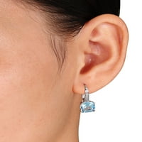Carat T.G.W. Sky-Blue Topaz és Diamond-Accent 10K fehérarany csepp fülbevalók