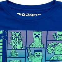 Minecraft Boys rács rövid ujjú póló, 4-18 méret