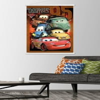 Disney Pixar autók-Pit Crew fali poszter fa mágneses kerettel, 22.375 34