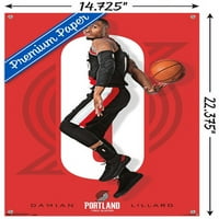 Portland Trail Blazers-Damian Lillard fali poszter Push csapokkal, 14.725 22.375
