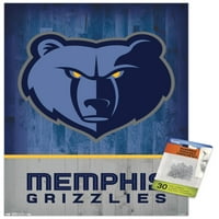 Memphis Grizzlies-Logo fali poszter Nyomócsapokkal, 14.725 22.375