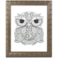 Védjegy Szépművészet OWL 1 Canvas Art készítette: Hello Angel, Arany díszes keret