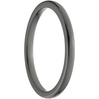 Félkerekű fekete cirkónium gyűrű polírozott kivitelben