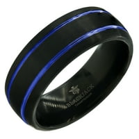 Tungsten esküvői zenekar kék és fekete volfrám gyűrű volfrám karbid gyűrű