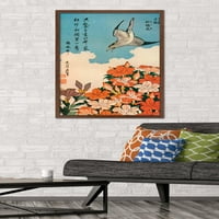 Kakukk és azálea által Katsushika Hokusai fali poszter, 22.375 34 keretes
