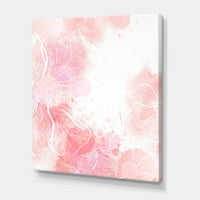 Designart 'Absztrakt rózsaszín virágok fröccsenése I' Modern vászon fal art nyomtatás