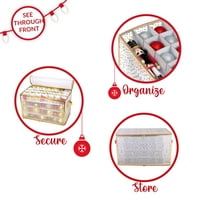 Egyszerűsítse a 112 számú karácsonyi ünnepi műanyag díszszervező dobozt, aranyat