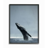 A Stupell Home Decor Collection bálna megsértése Az óceánvíz fényképezése keretes giclee texturizált művészet