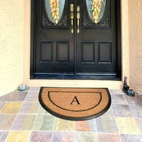 A1HC Természetes kókusz és gumi nagy monogrammos ajtószőnyeg, 30 ”x60”, tartós ajtószőnyegek bejárathoz, nagyteljesítményű nagy