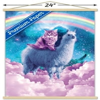 James Booker-szivárvány Láma macska felhők fali poszter mágneses kerettel, 22.375 34